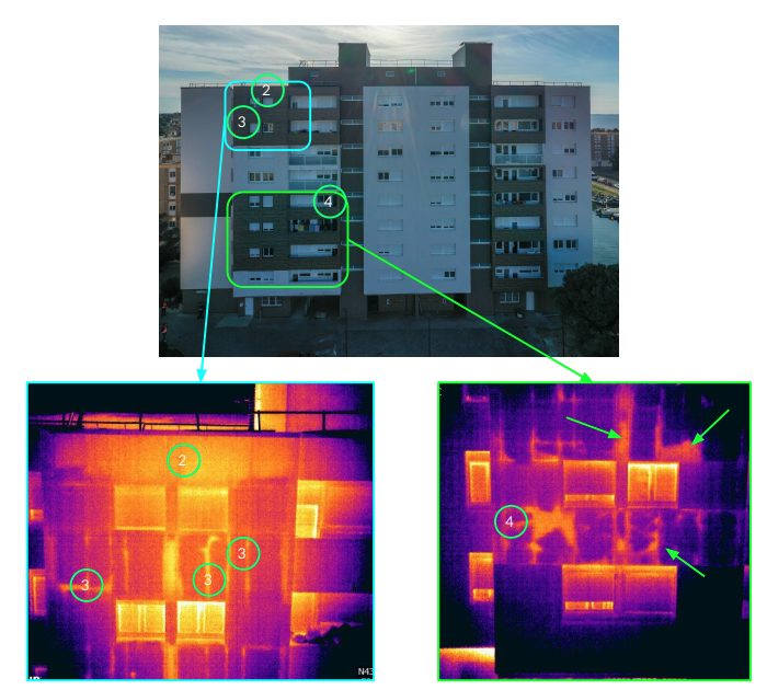 Thermographie aérienne d'un bâtiment