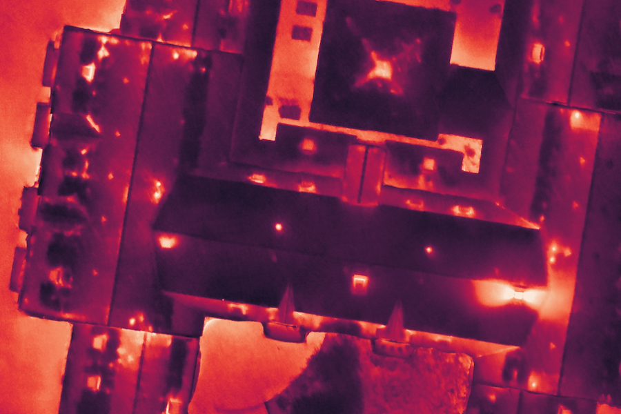 image d'une inspection thermique par drone