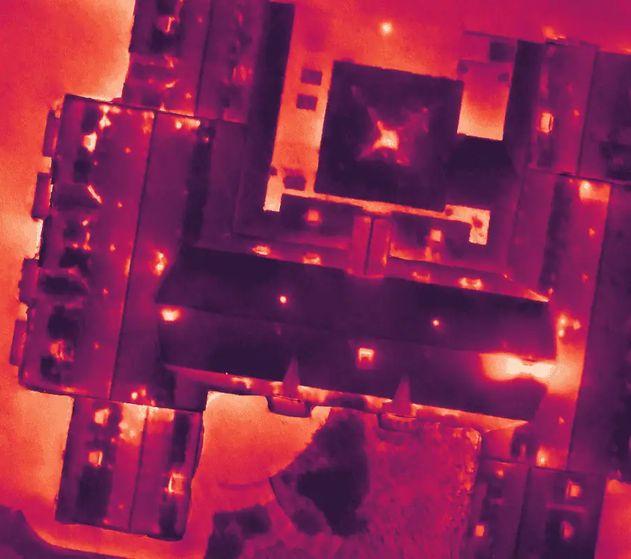 image d'une inspection thermique par drone