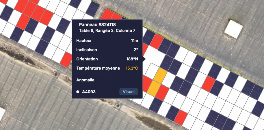 inspection des défauts d'un panneau photovoltaïque